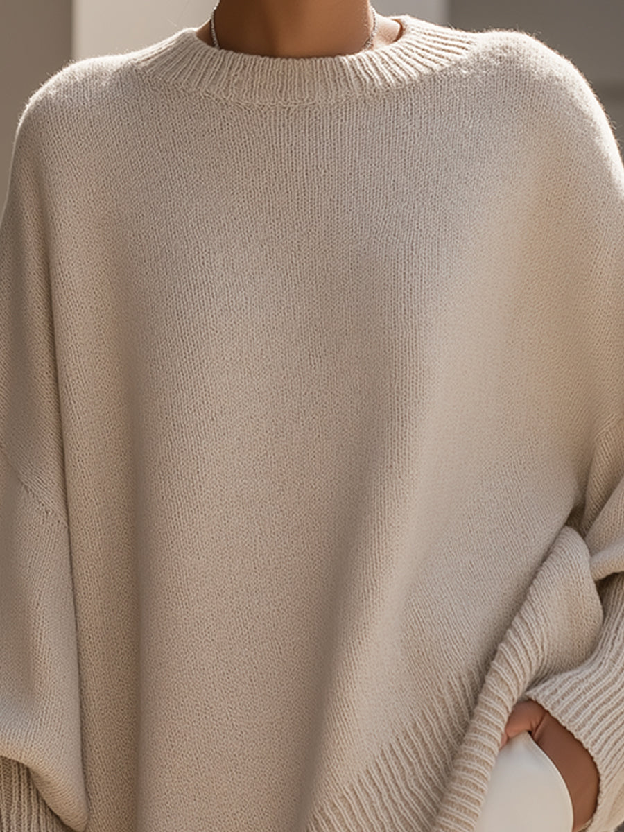 Jennifer | Suéter Oversize de Cuello Ancho Drapeado