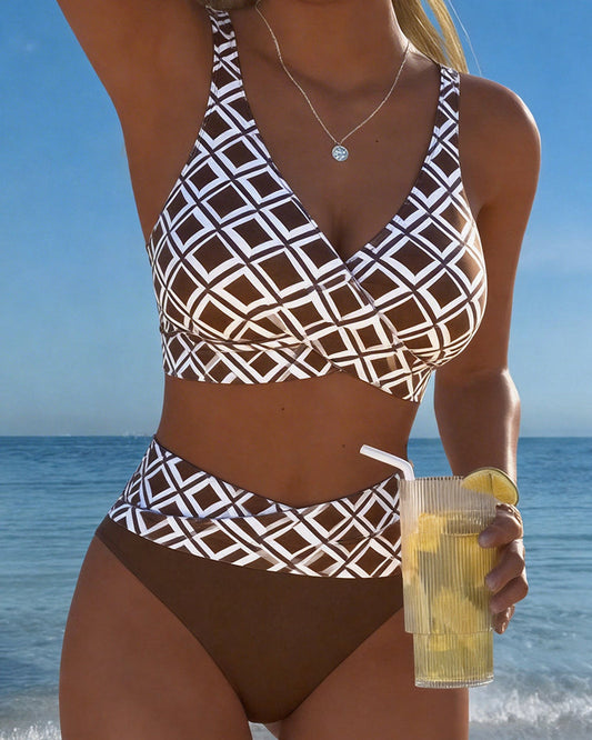 Adriana | Bikini de Dos Piezas con Estampado Geométrico