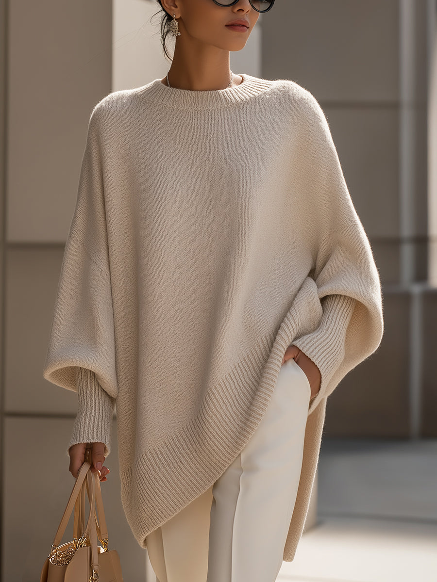 Jennifer | Suéter Oversize de Cuello Ancho Drapeado