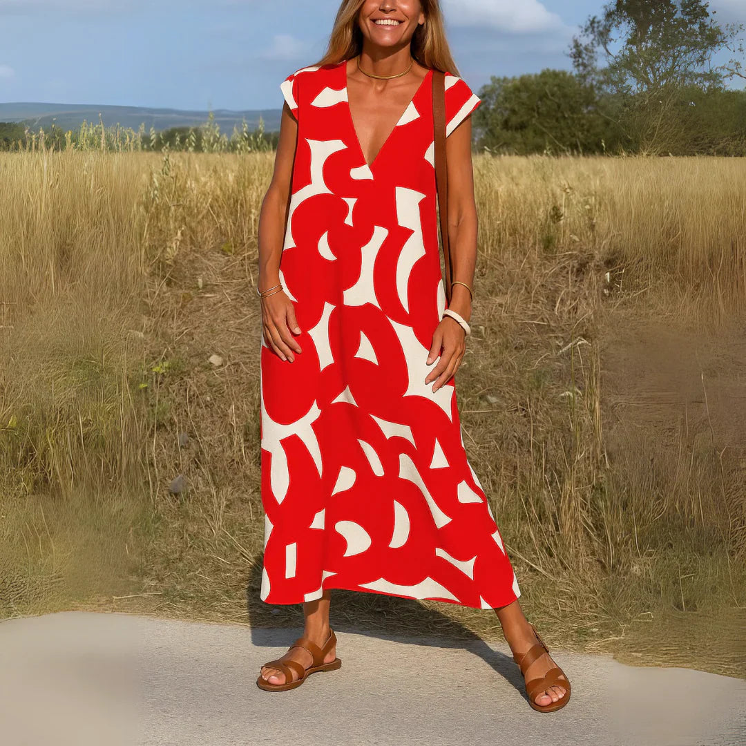 Valeria | Vestido Estampado Blanco y Negro