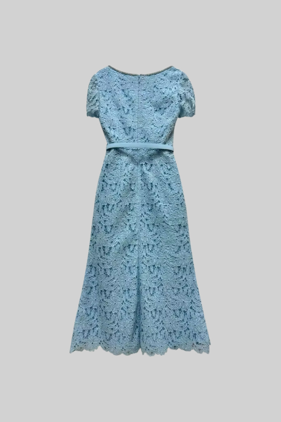 Azucena | Sky Blue Lace Midi Dress