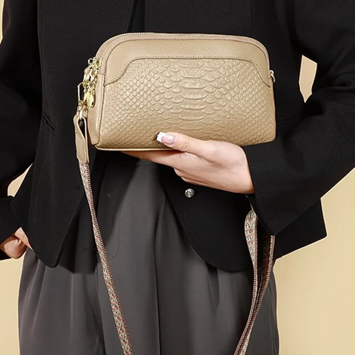 Paola | Reptile Look Leather Bag