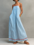 Minimalist striped maxi dress