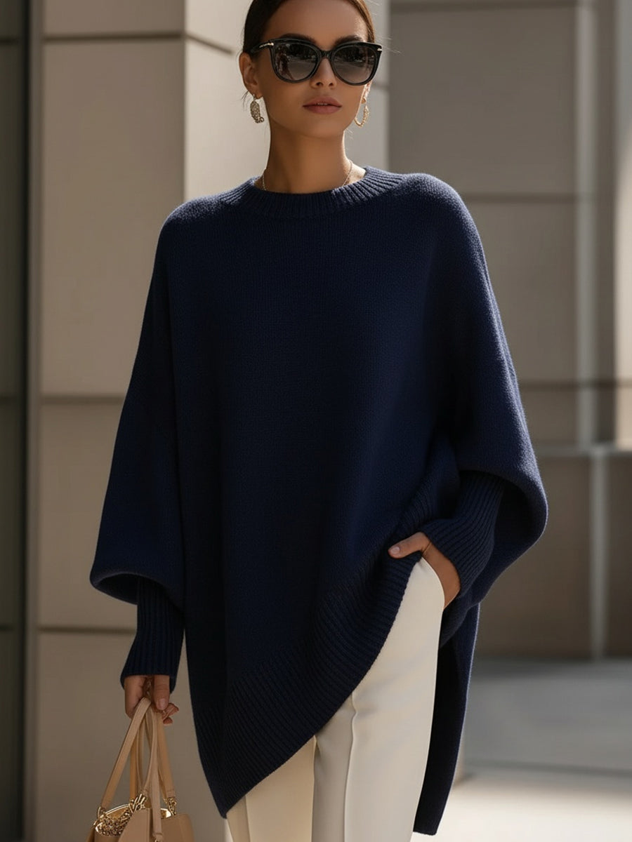 Jennifer | Suéter Oversize de Cuello Ancho Drapeado