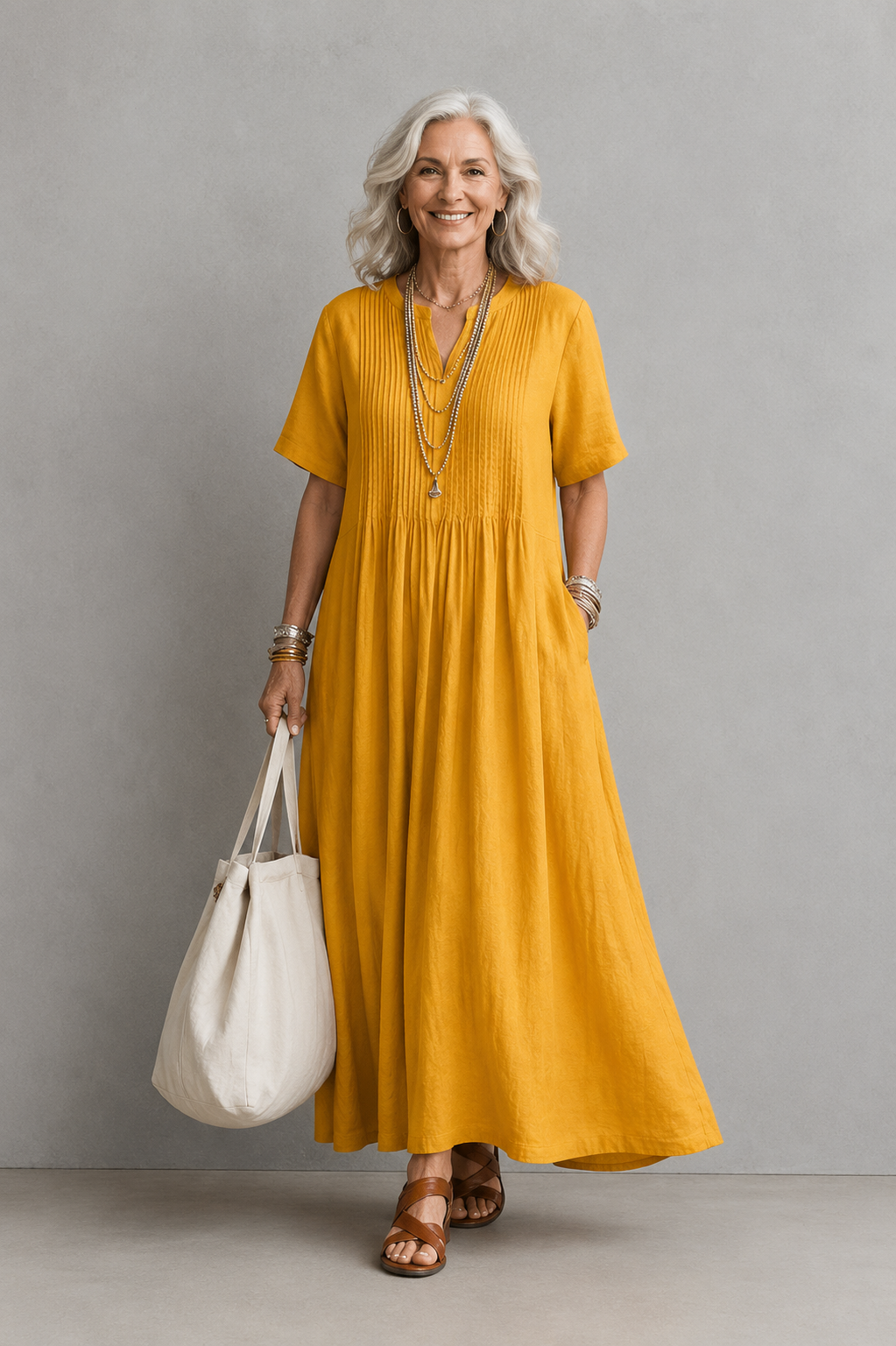 Vestido plisado Norma