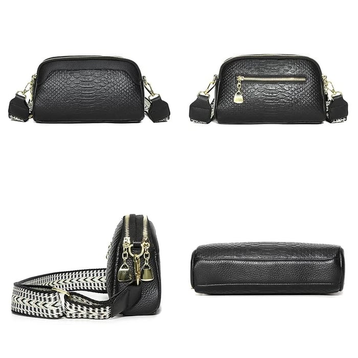 Paola | Reptile Look Leather Bag