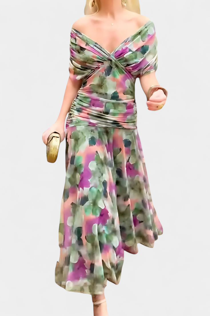 Melissa | V-Neck Long Floral Dress