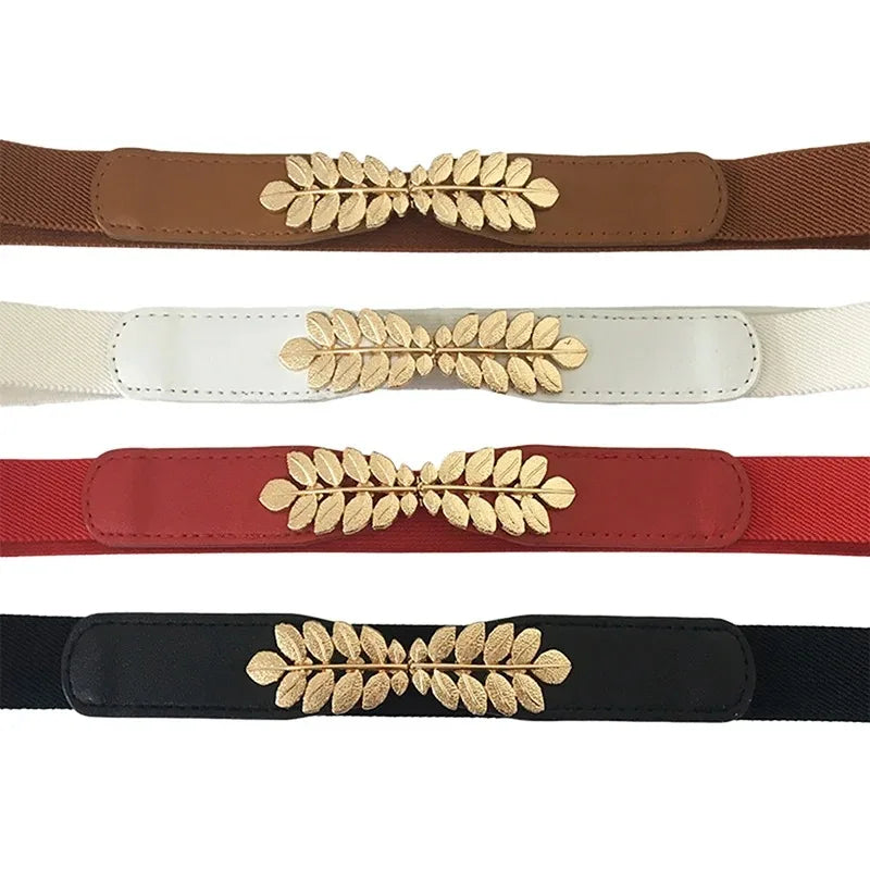 Alba | Elastic belt with gold clasp