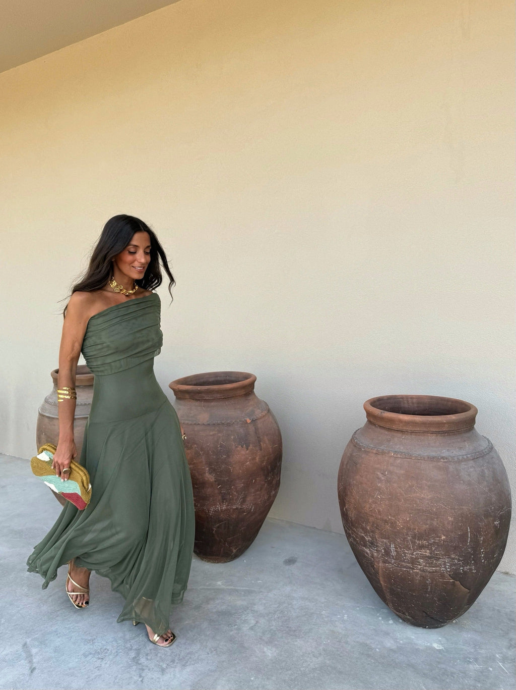 Seville | Olive Green Maxi Dress
