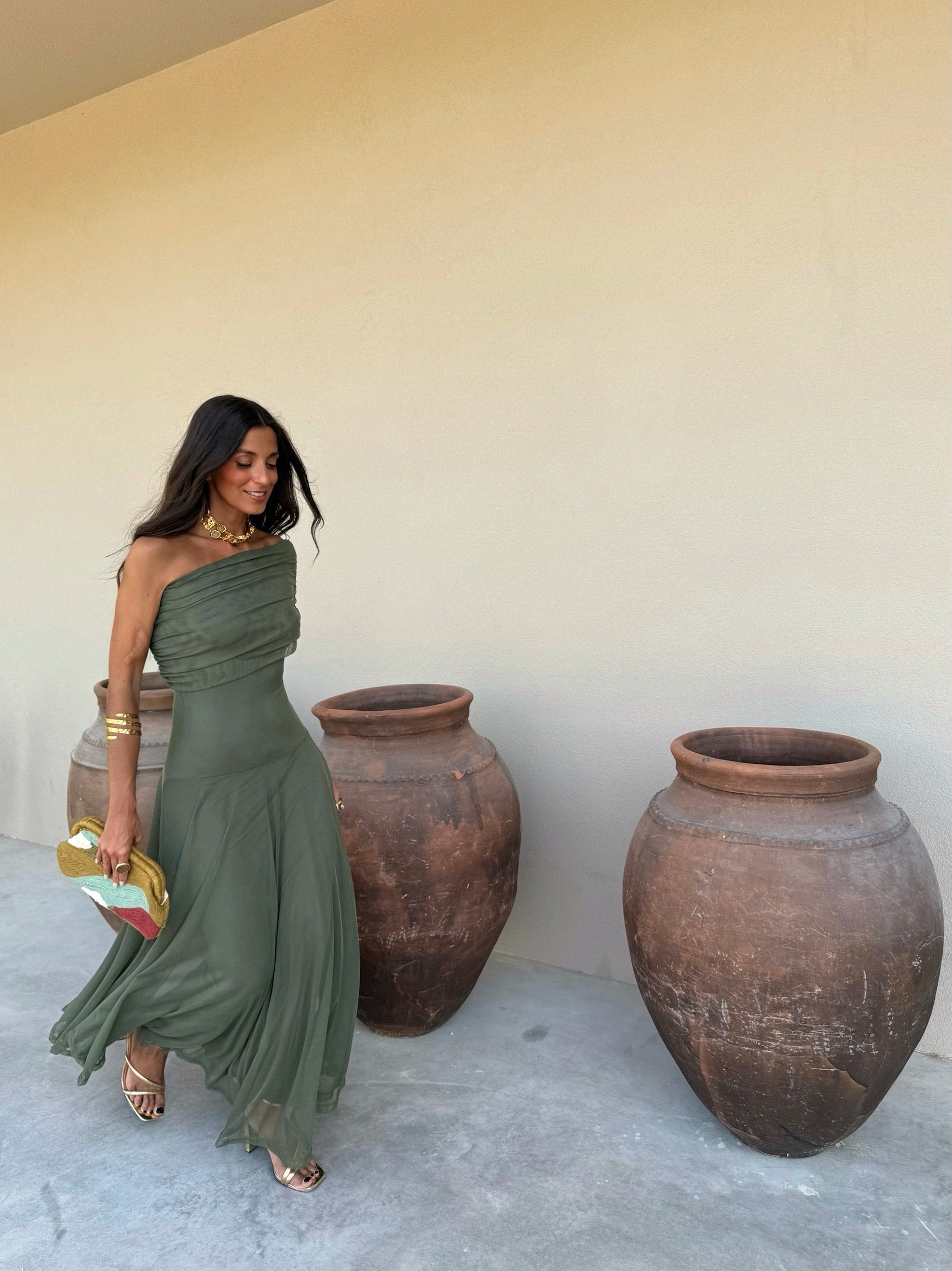 Seville | Olive Green Maxi Dress
