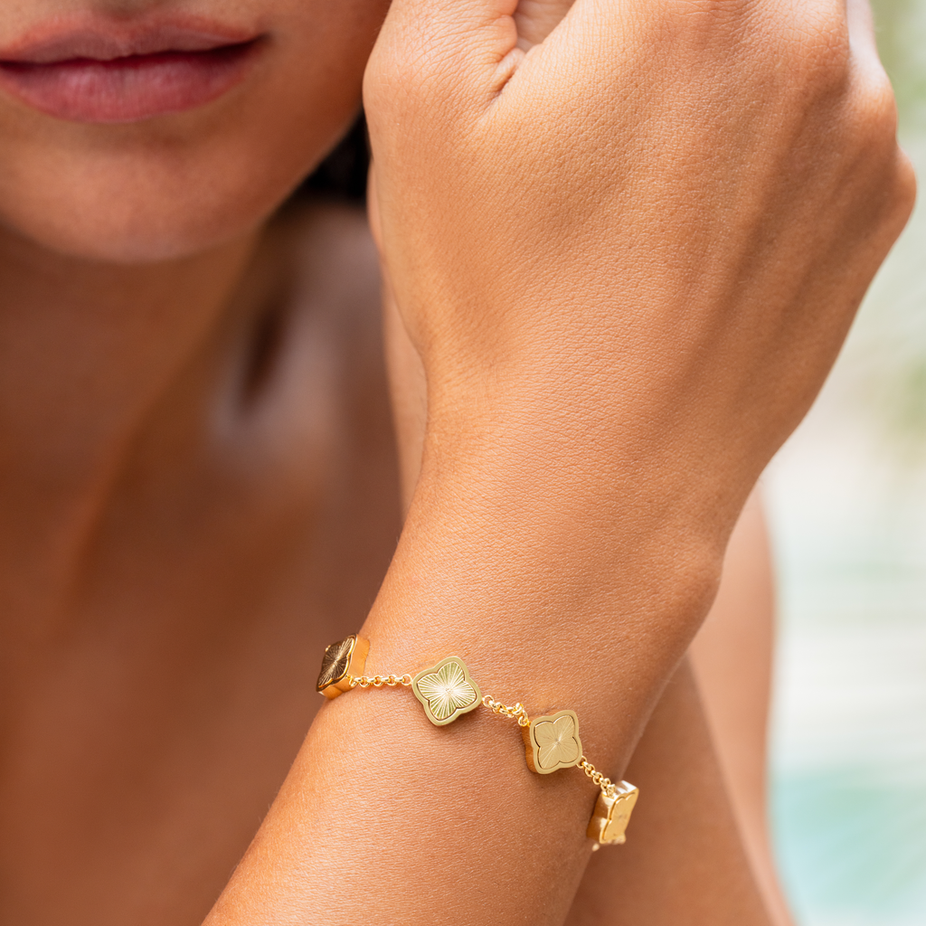 Celine-style clover bracelet