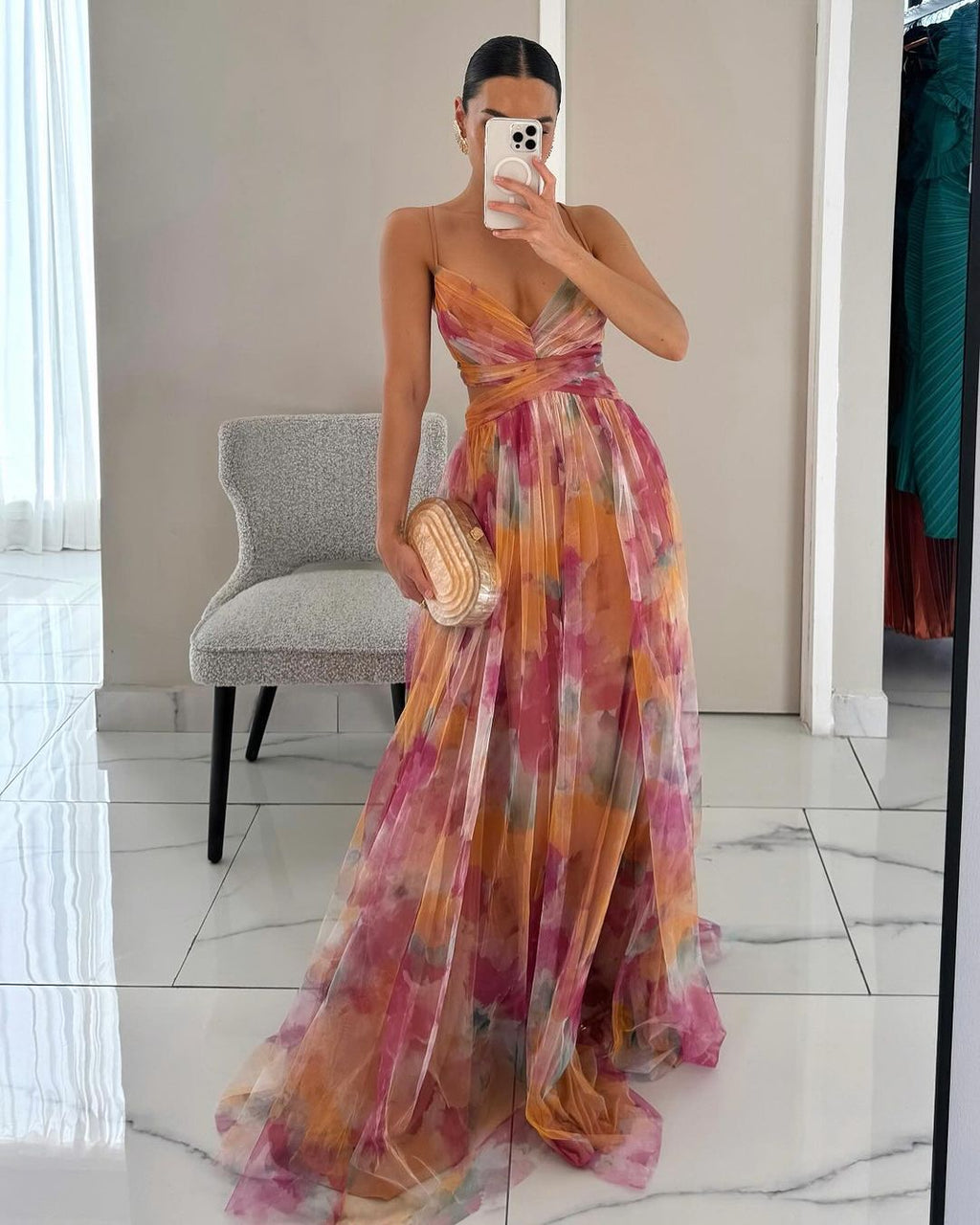 Giselle | Elegant Floral Long Dress