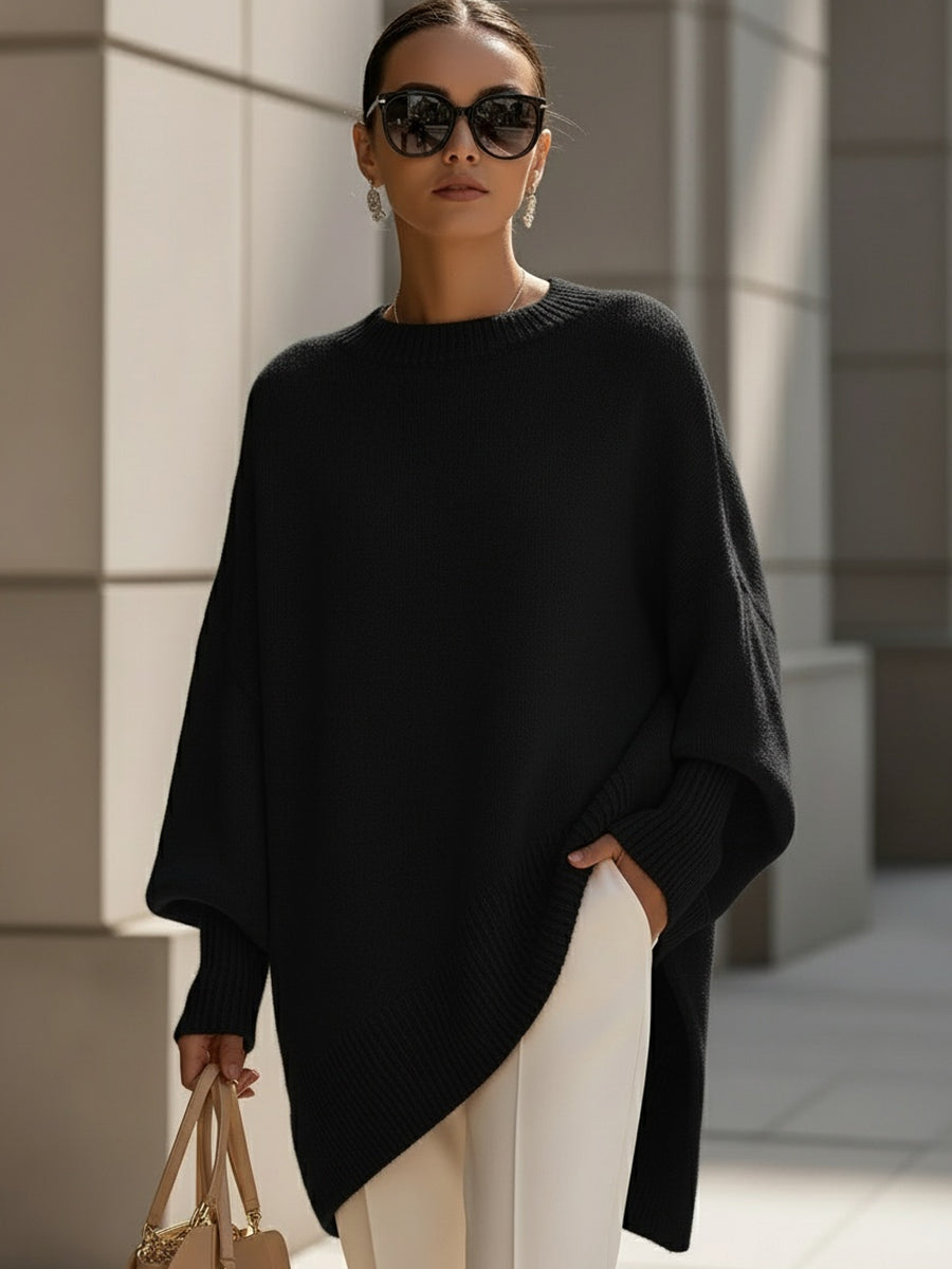 Jennifer | Suéter Oversize de Cuello Ancho Drapeado