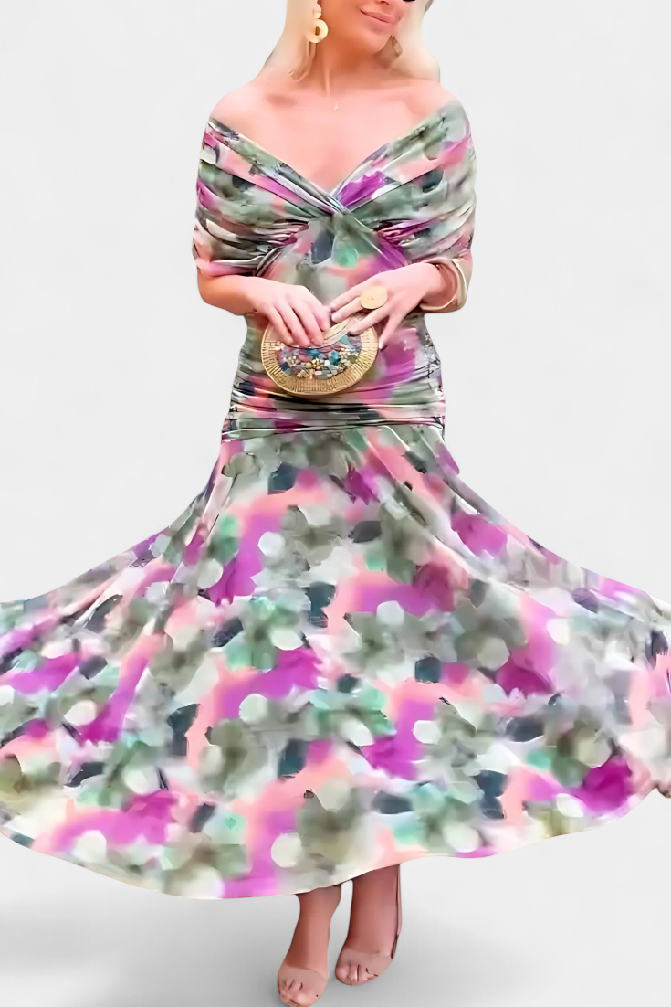 Melissa | V-Neck Long Floral Dress