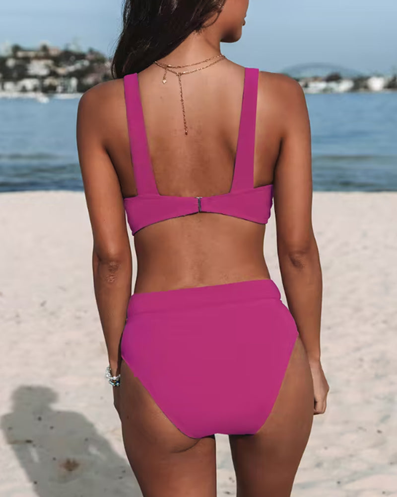 Hilde | High-waisted plain swimsuit
