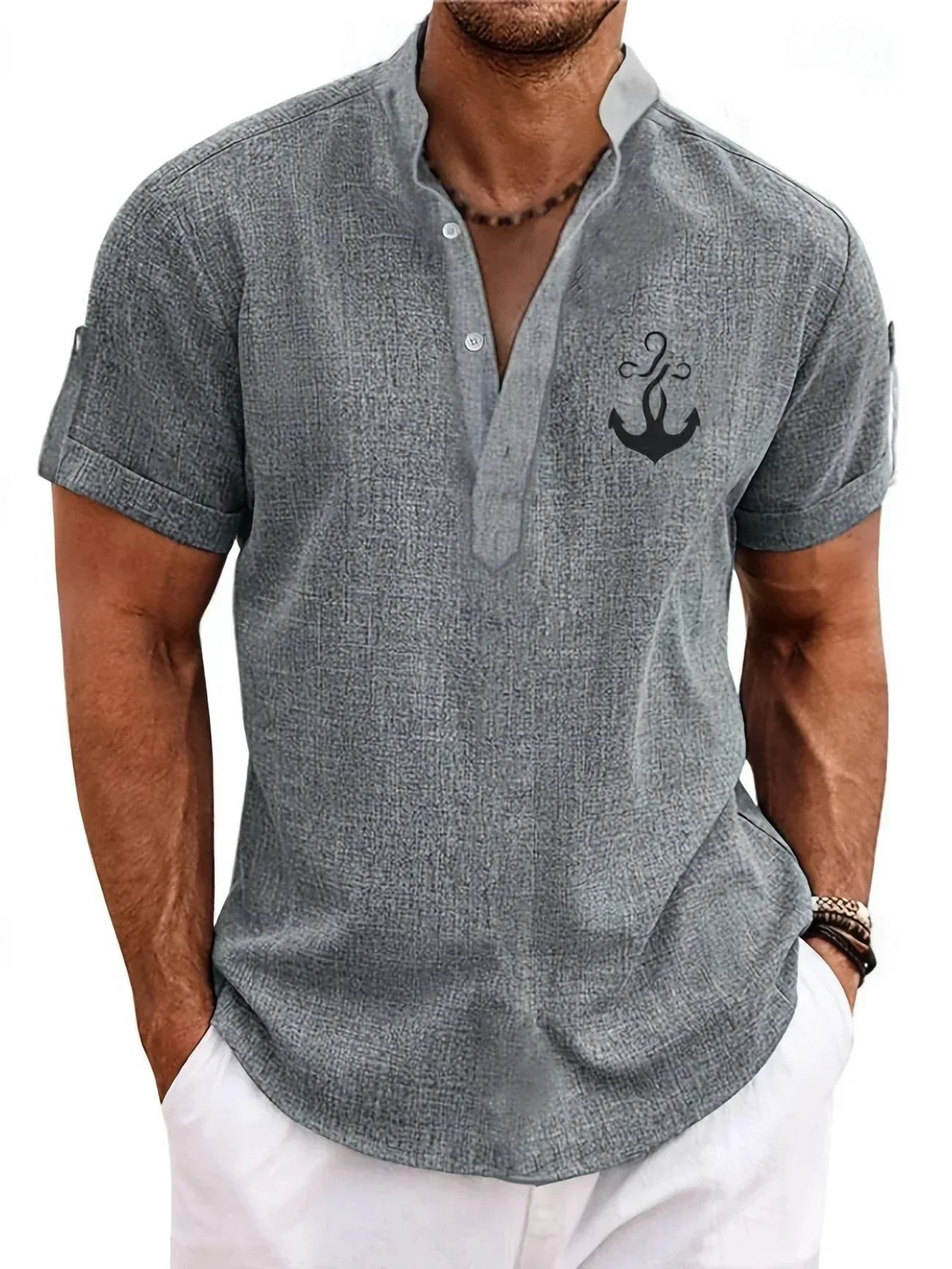 Jesus | Elegant Mandarin Collar Shirt