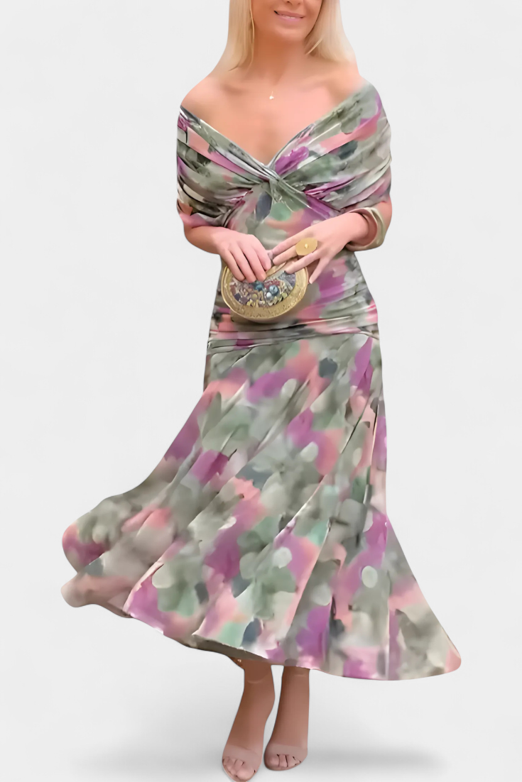 Melissa | V-Neck Long Floral Dress