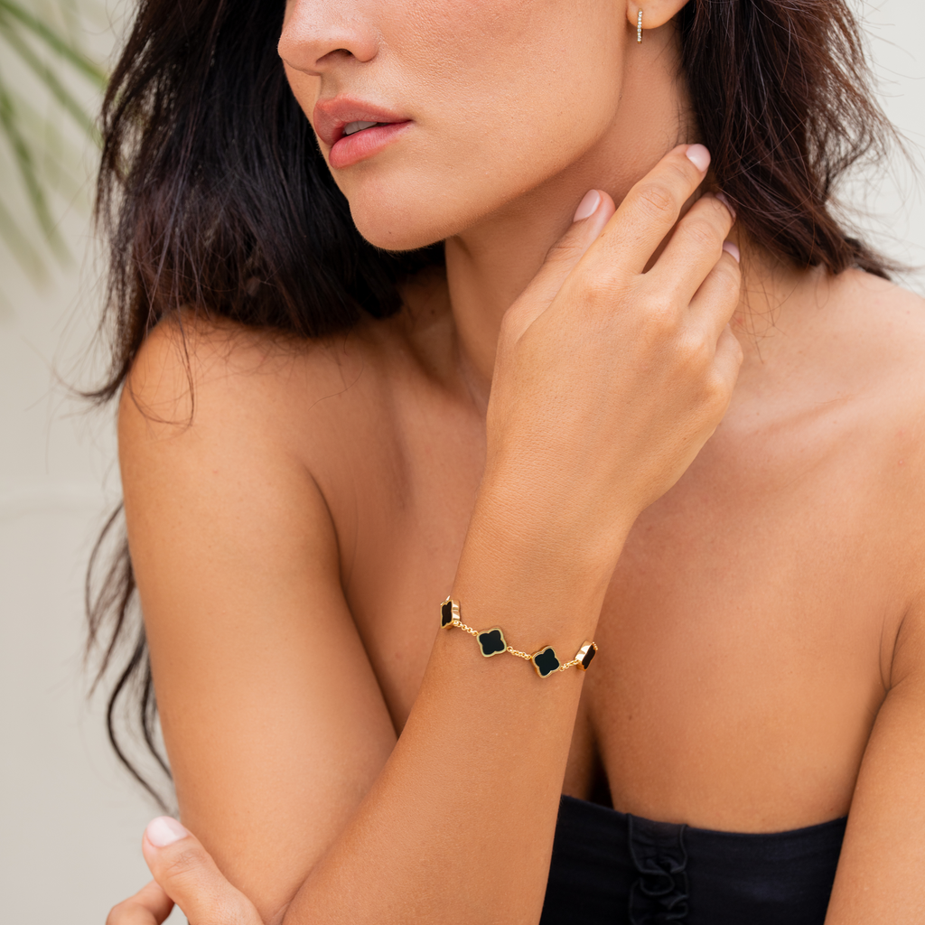 Celine-style clover bracelet