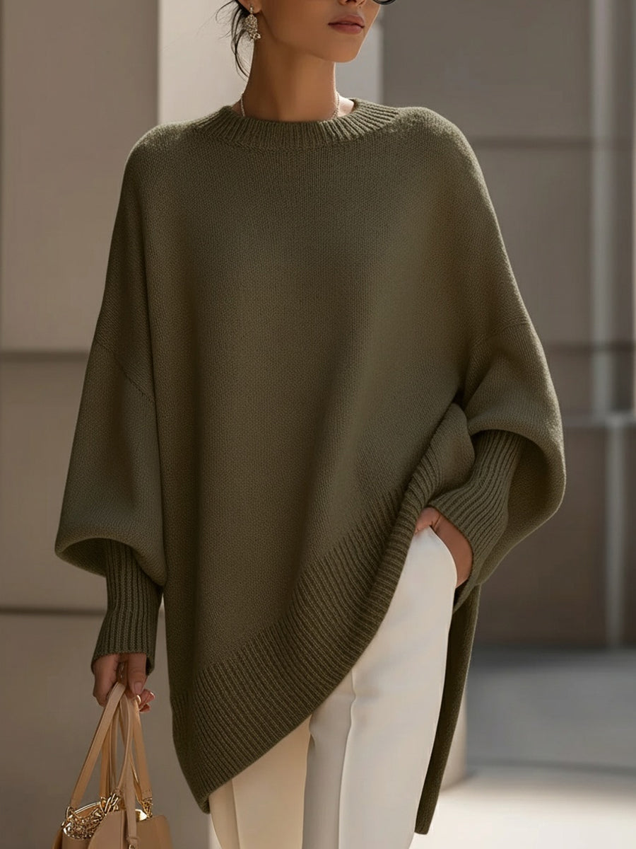 Jennifer | Suéter Oversize de Cuello Ancho Drapeado