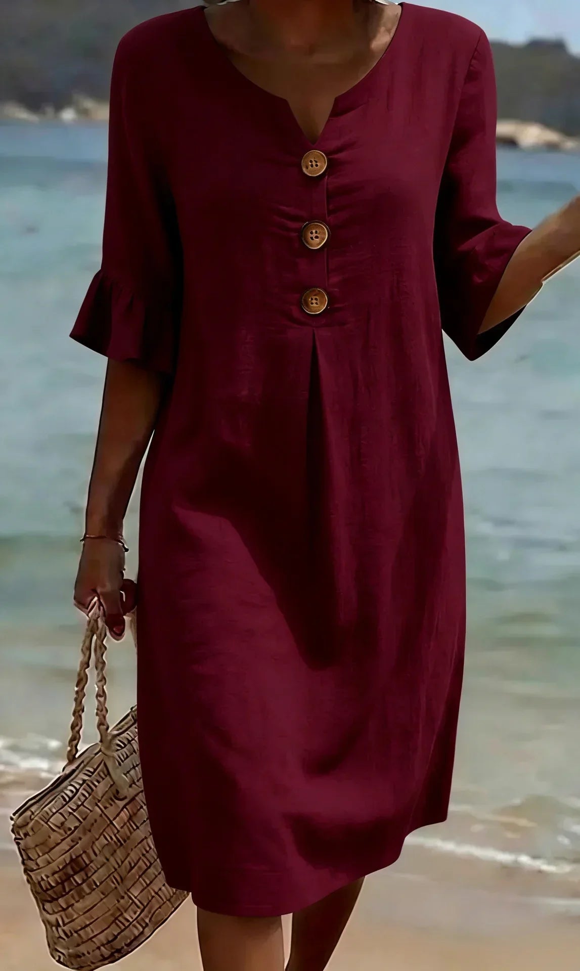 Clara | vestido ligero con manga abullonada y botones