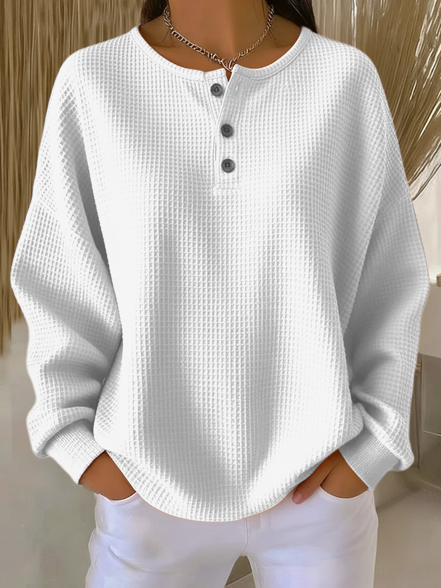Mirabel™ | Sudadera Henley de Punto Gofre