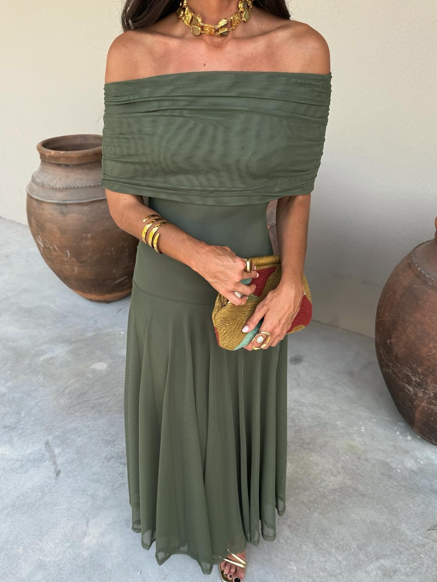 Seville | Olive Green Maxi Dress