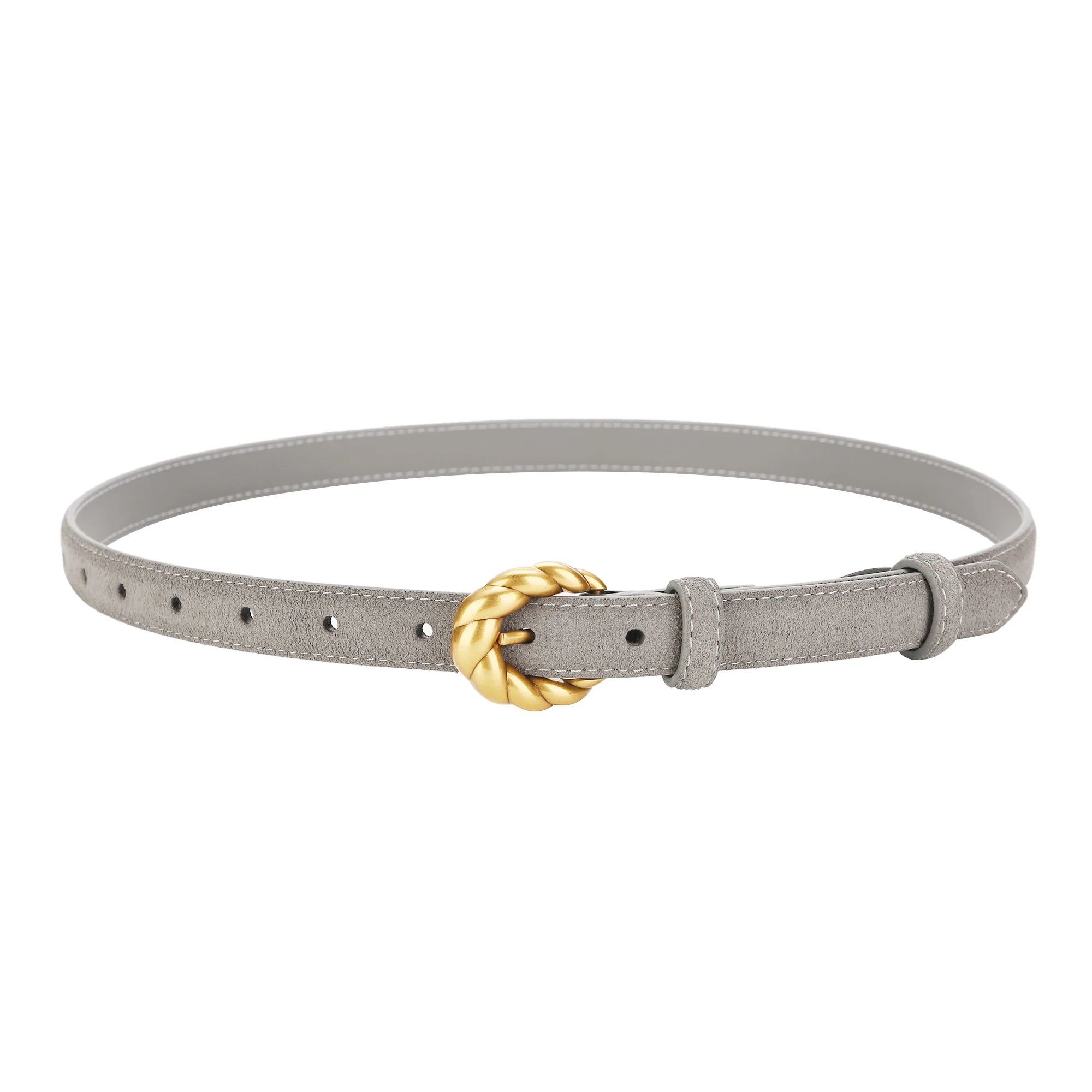 Belt with gold buckle and genuine leather