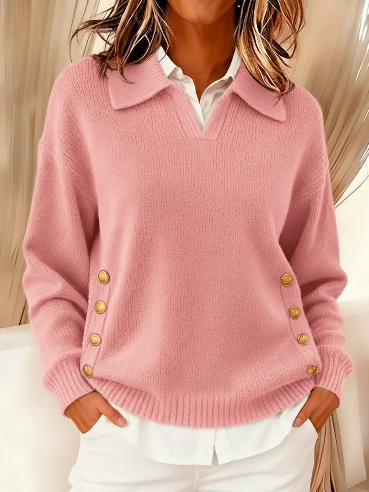 Vynette™ | Jersey Cuello Pico con Solapa
