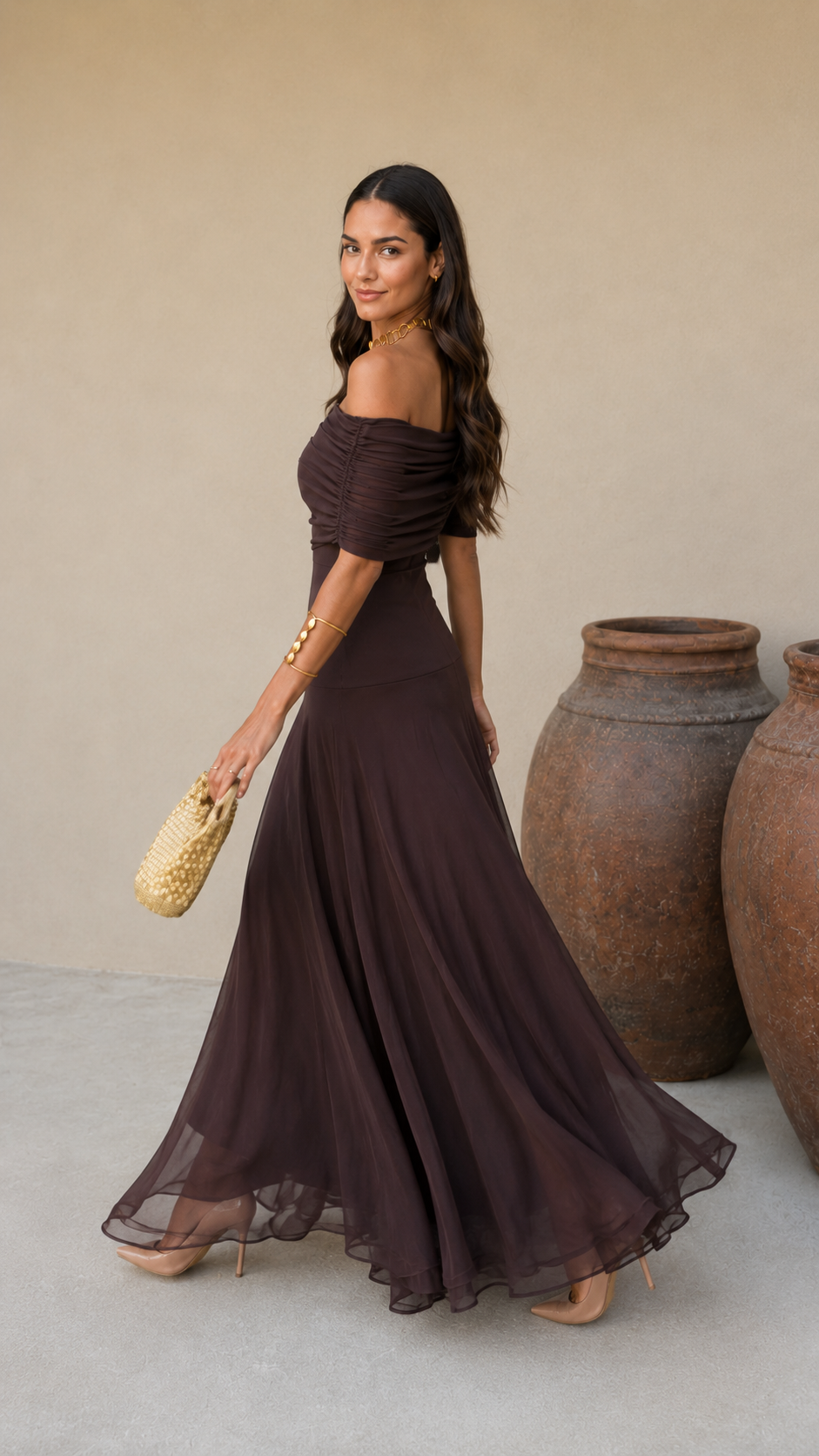 Vestido Aitana en Marrón