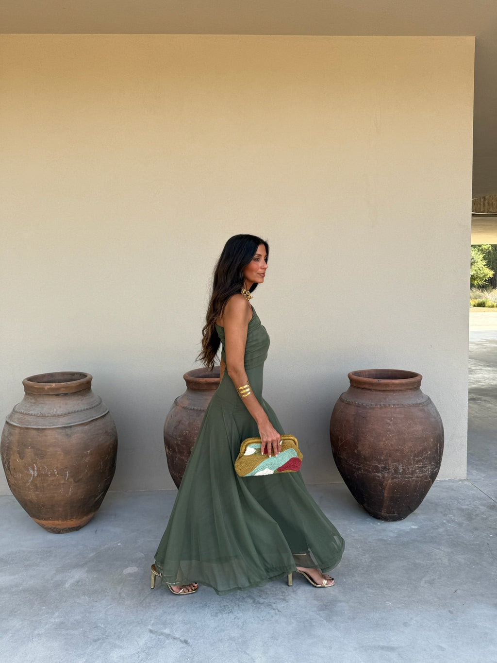 Seville | Olive Green Maxi Dress