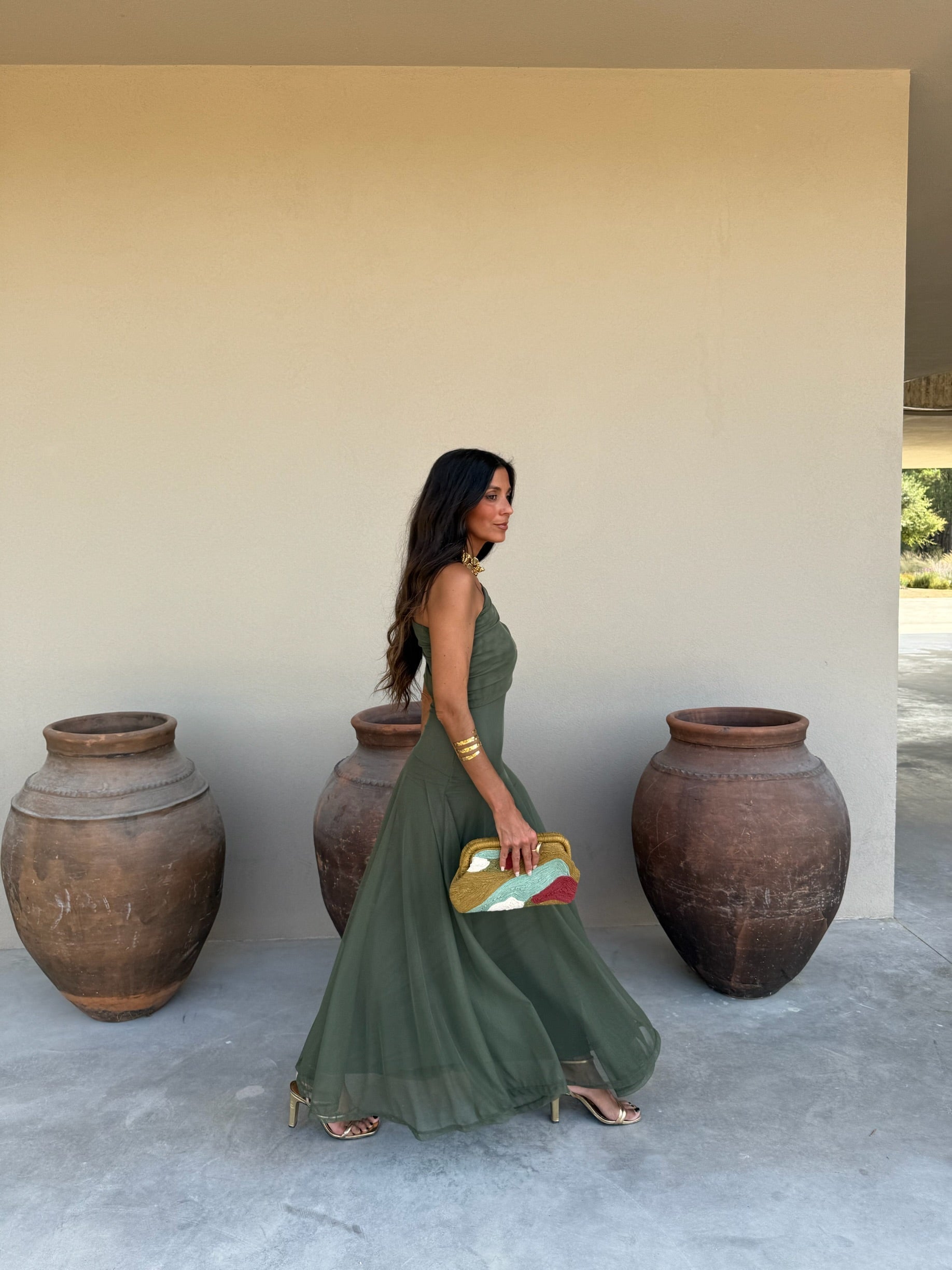 Seville | Olive Green Maxi Dress