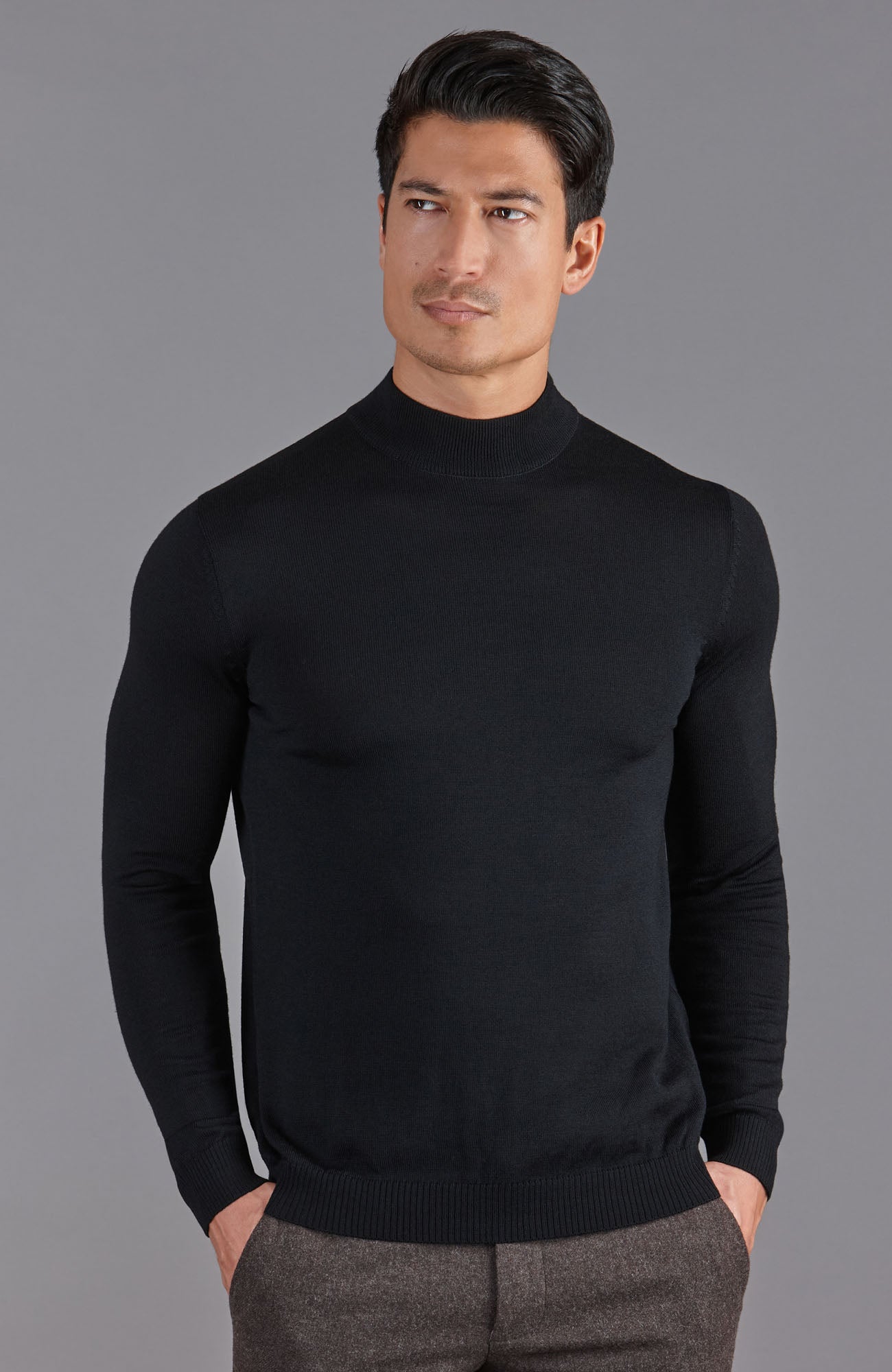 Andrés | Men's extra-fine merino wool mock neck sweater