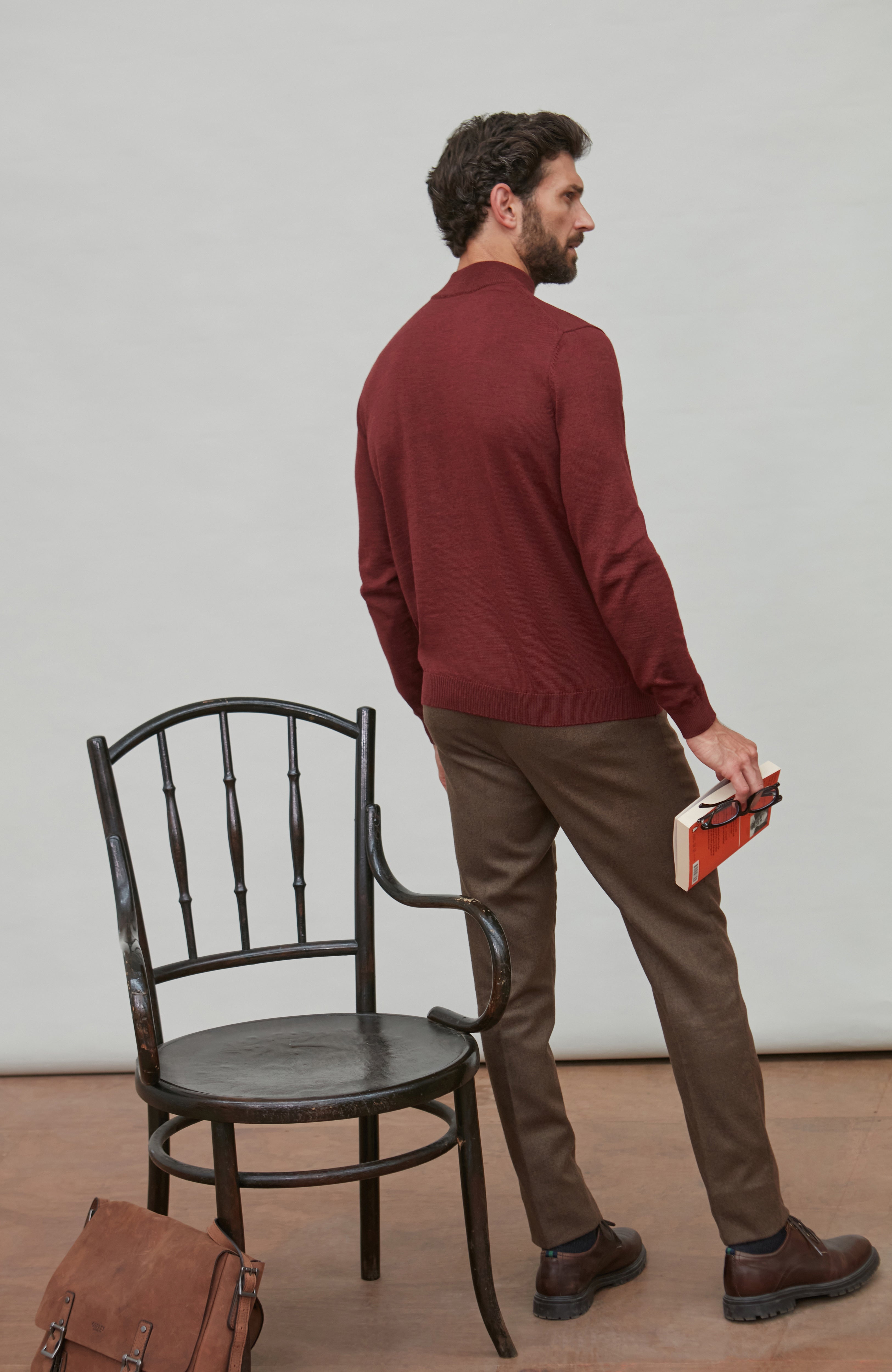 Andrés | Men's extra-fine merino wool mock neck sweater