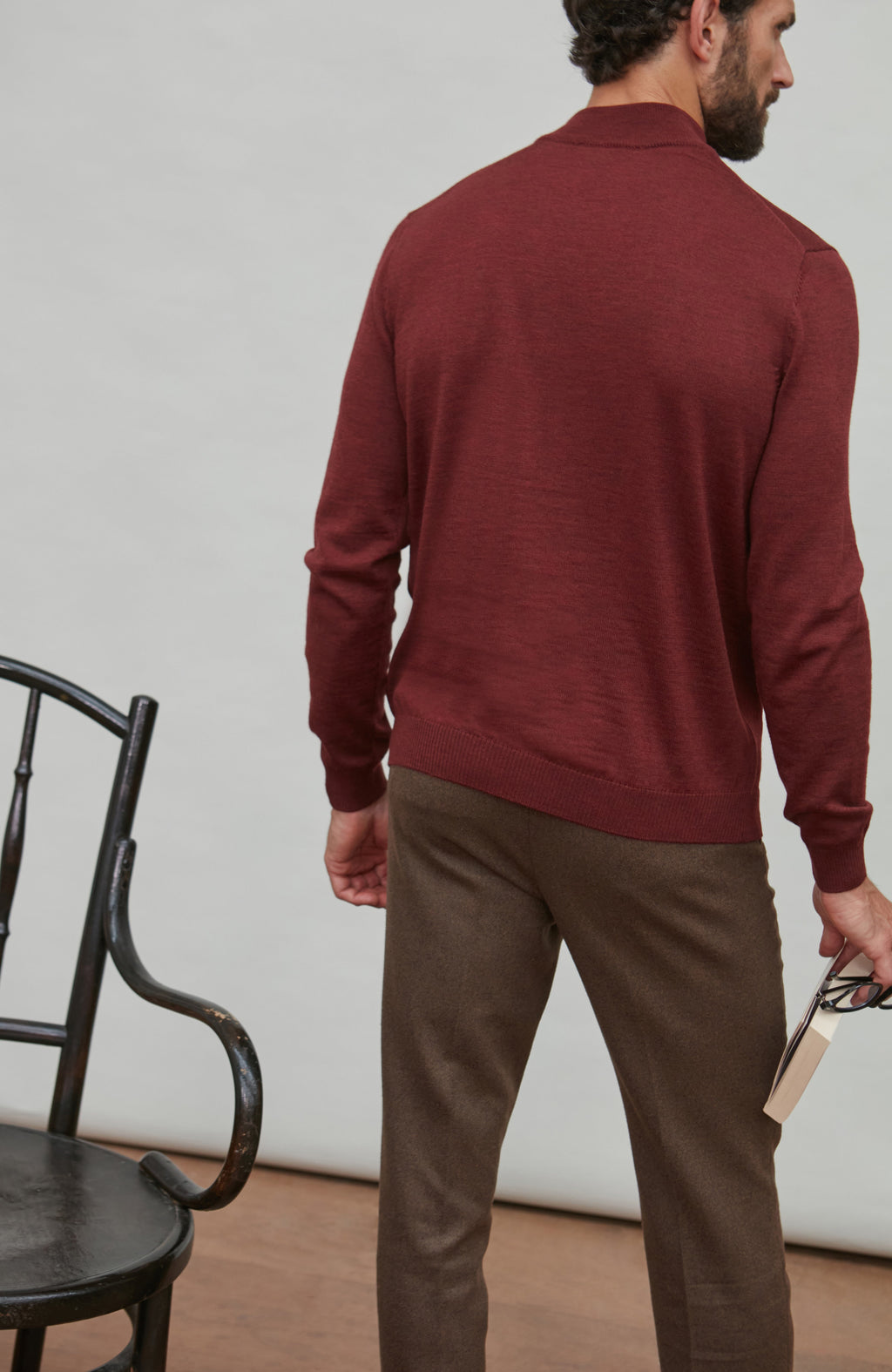 Andrés | Men's extra-fine merino wool mock neck sweater