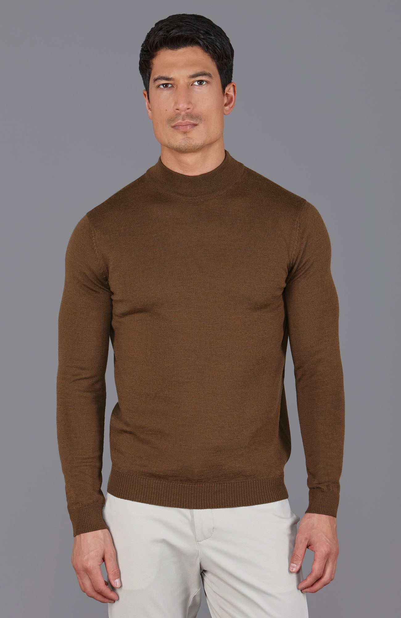 Andrés | Men's extra-fine merino wool mock neck sweater