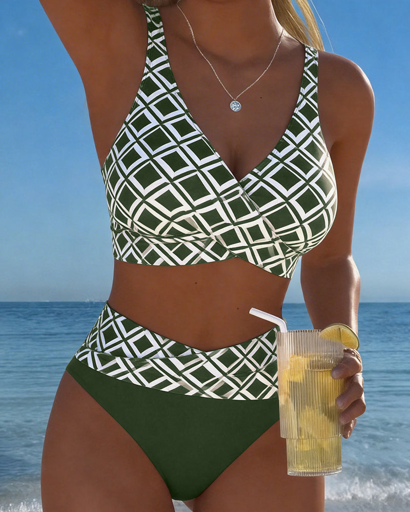 Adriana | Bikini de Dos Piezas con Estampado Geométrico