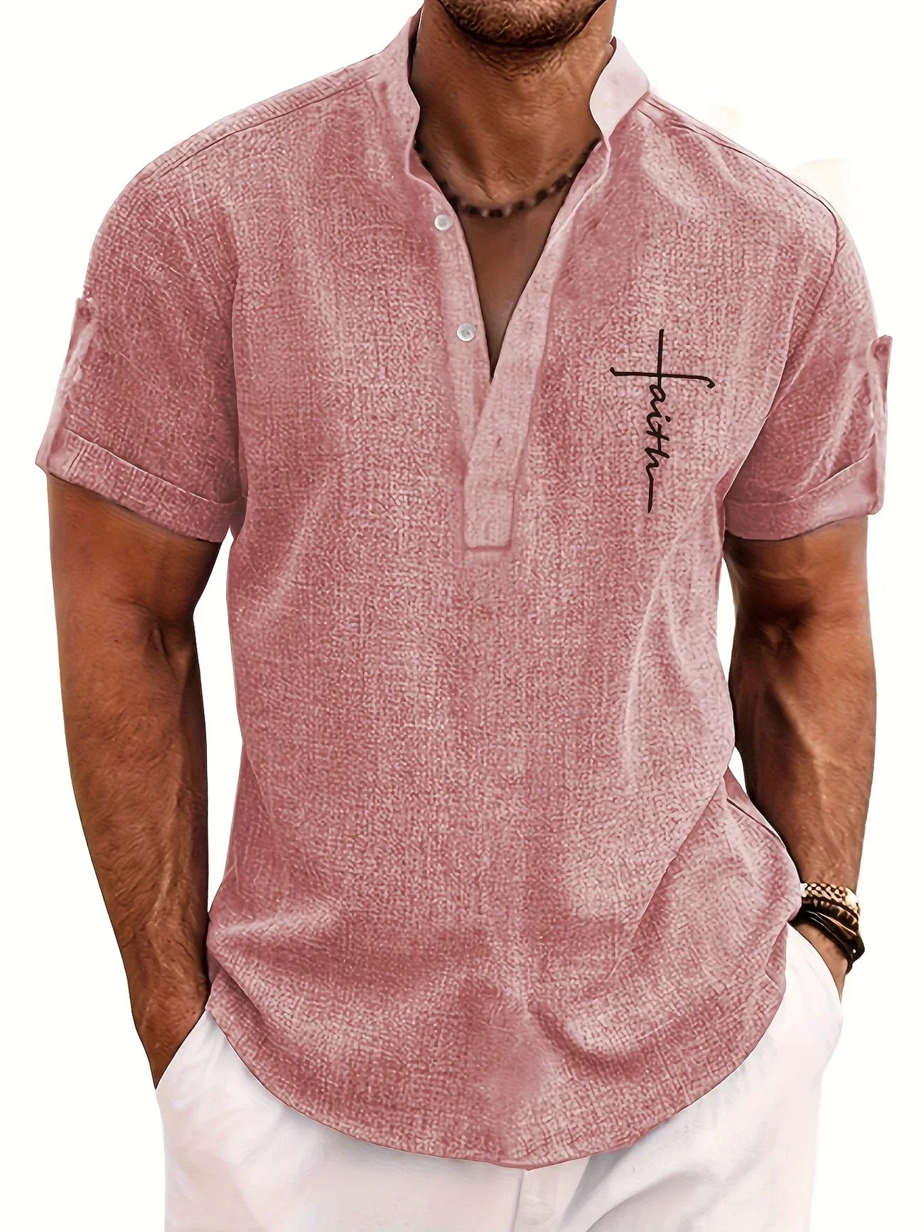 Jesus | Elegant Mandarin Collar Shirt
