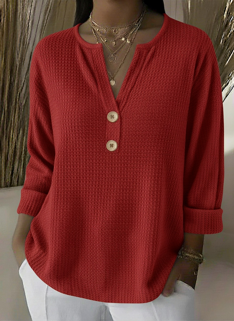Lucinda™ | Top Henley con Botones