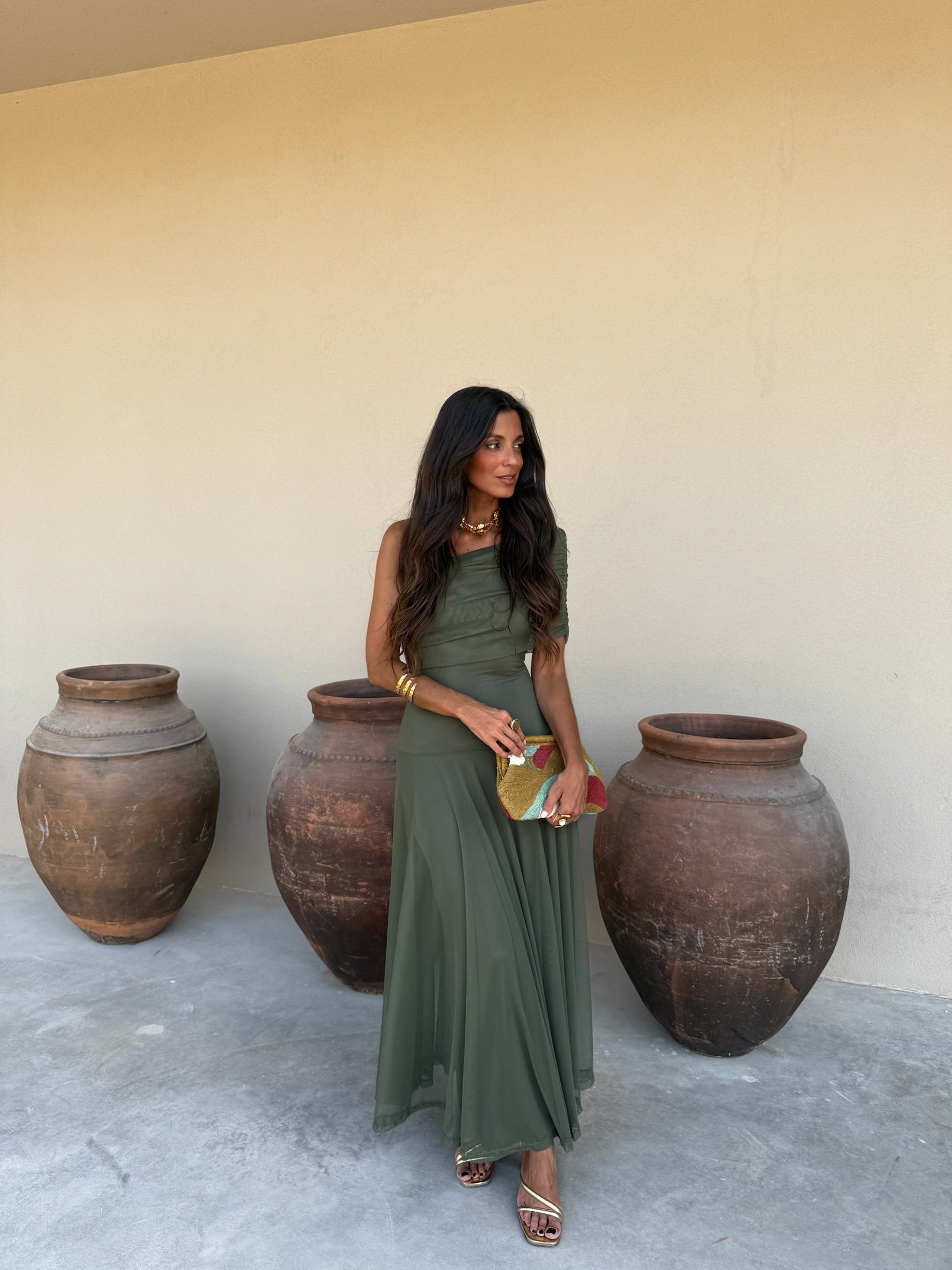 Seville | Olive Green Maxi Dress