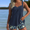 Julia | Striped Tankini Two Piece Swimsuit
