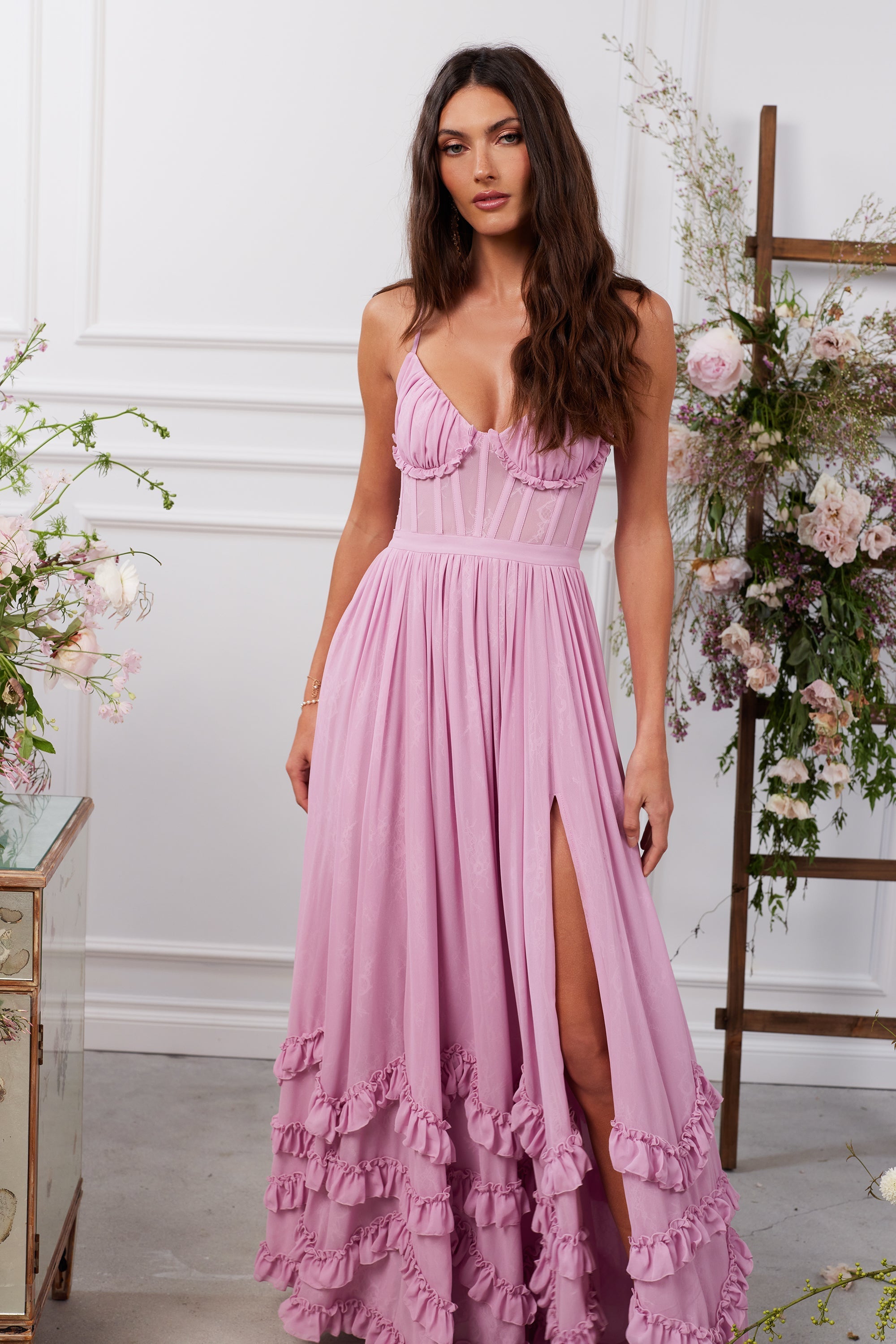 Nira | Mauve Pink Maxi Dress