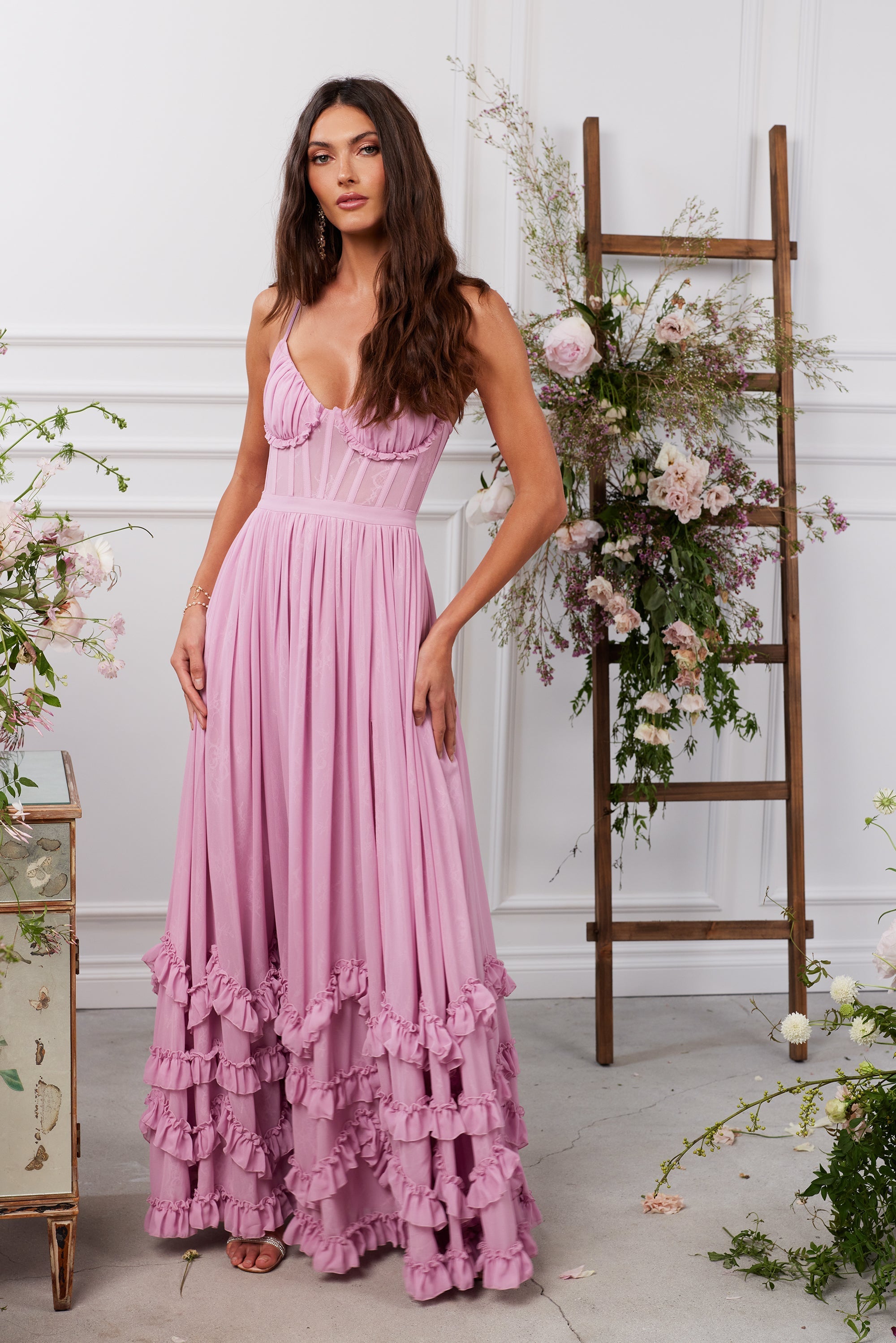 Nira | Mauve Pink Maxi Dress