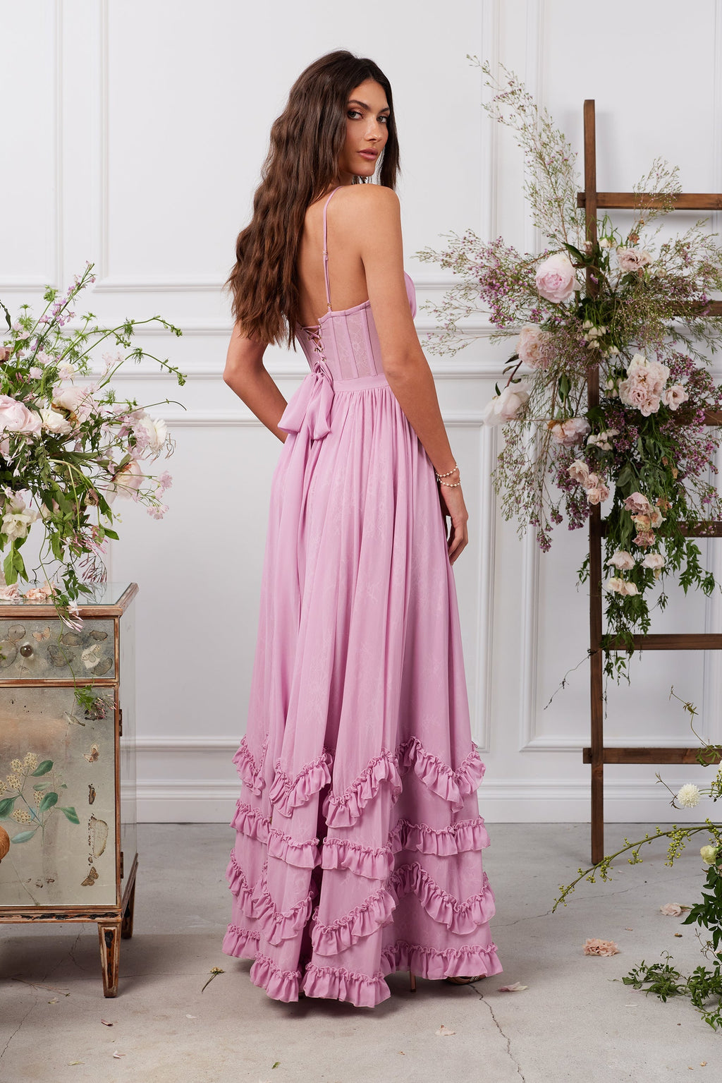 Nira | Mauve Pink Maxi Dress