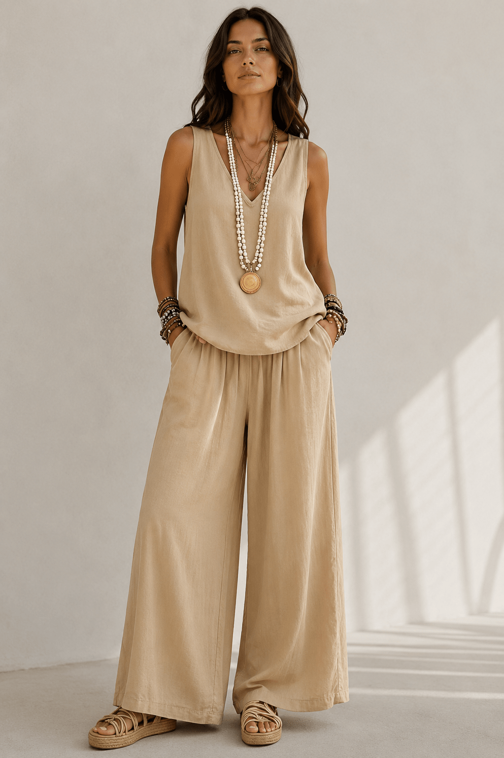 Conjunto Érika Top Fluido & Pantalón Wide Leg