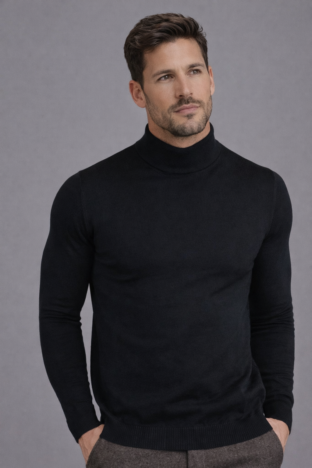 Andrés | Men's extra-fine merino wool mock neck sweater