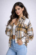Valeria | Women's Plaid Flannel Button-Up Shacket