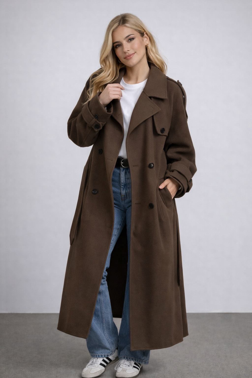 Vivienne | Women's oversized trench coat in a soft wool blend