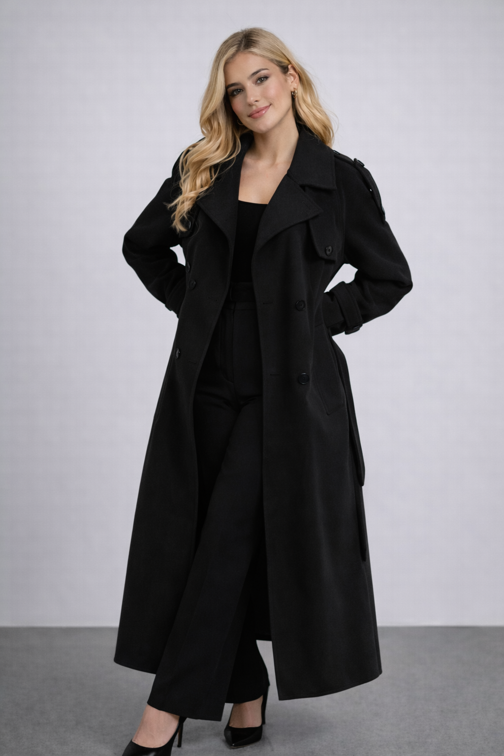 Vivienne | Women's oversized trench coat in a soft wool blend