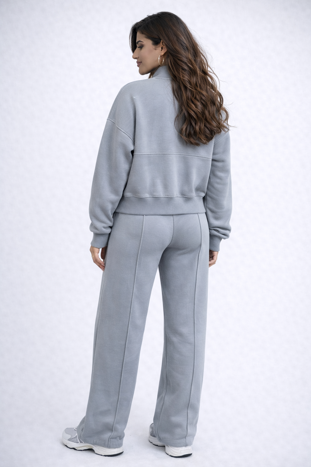 Fía | Conjunto lounge deportivo para mujer con chaqueta con cremallera y pantalones de pierna ancha