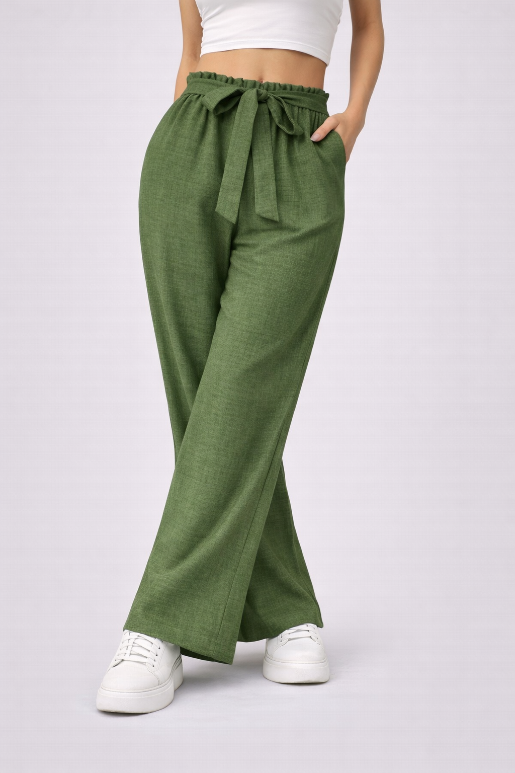 Carolina | Wide-leg Pants with Adjustable Waist
